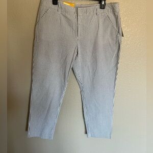 “Merona Striped Ankle Pants — Grey & White Classic Fit — Size 14 WOMEN’s